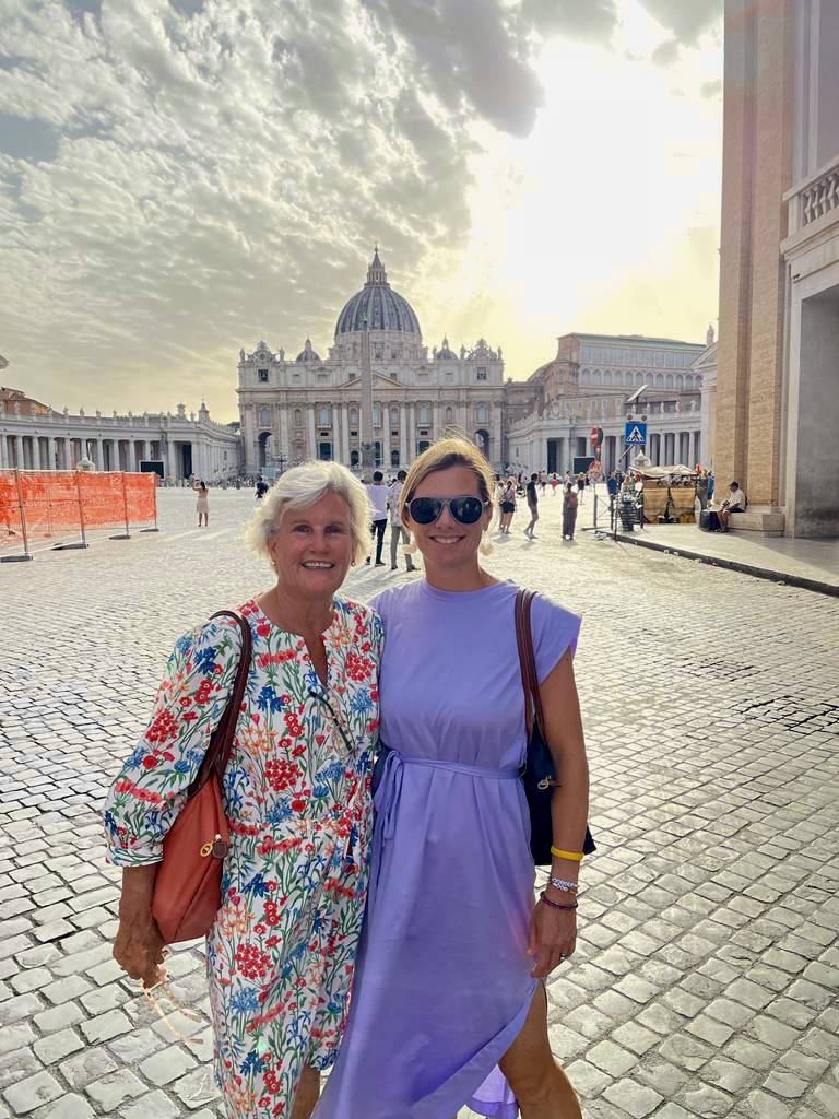 Group walking in Italian city streets